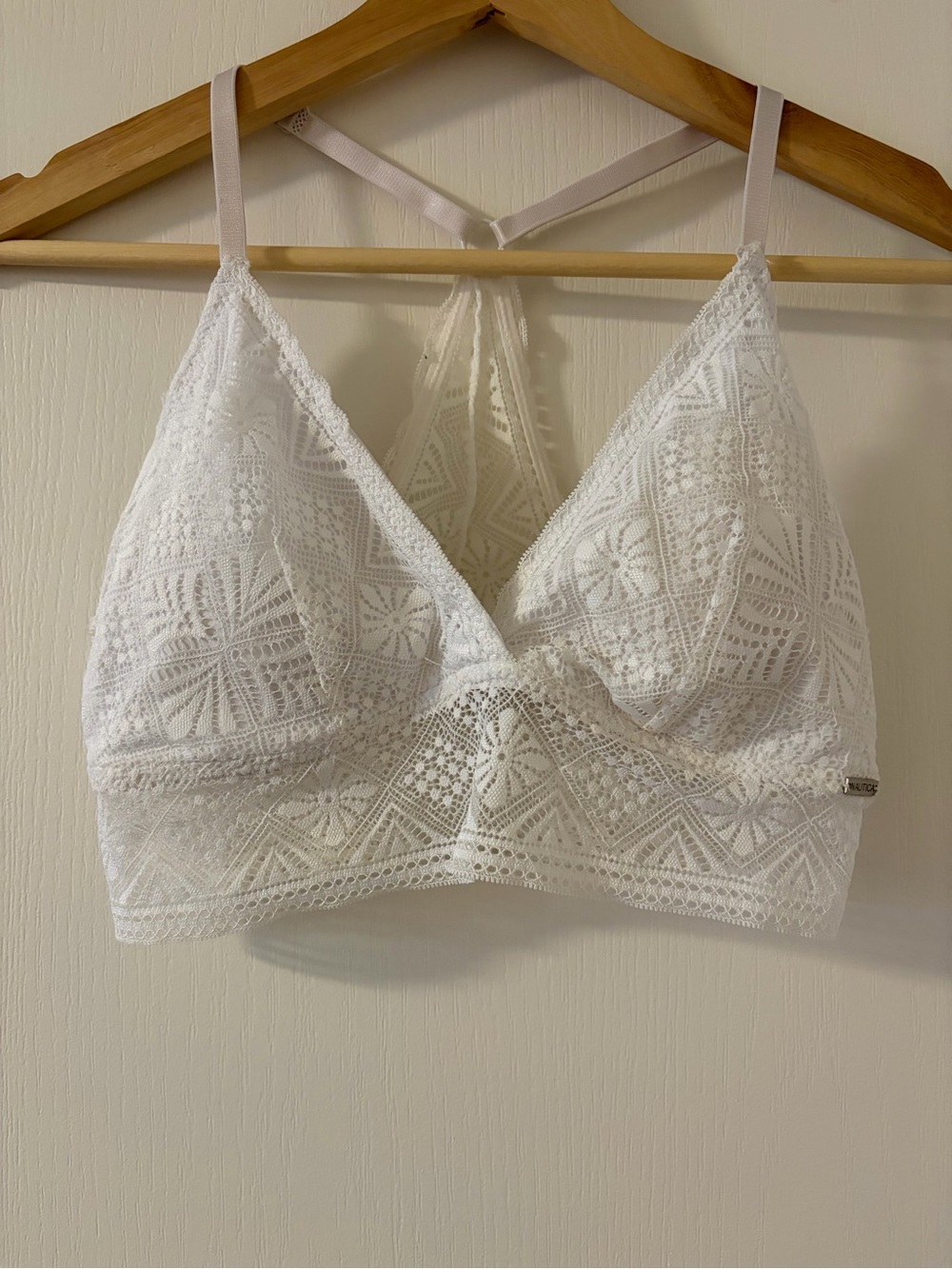 Nautica White Lace Bralette with Geometric Lace